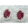 Image 2 : 3.60 CTW Ruby 18K White Gold Diamond Earrings