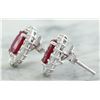 Image 3 : 3.60 CTW Ruby 18K White Gold Diamond Earrings
