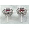Image 4 : 3.60 CTW Ruby 18K White Gold Diamond Earrings