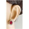 Image 5 : 3.60 CTW Ruby 18K White Gold Diamond Earrings