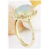 Image 4 : 3.60 CTW Natural Opal 14K Solid Yellow Gold Diamond Ring