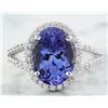 Image 1 : 6.10 CTW Tanzanite 18K White Gold Diamond Ring
