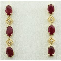 2.65 CTW Ruby 14K Yellow Gold Diamond Earrings