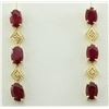 Image 1 : 2.65 CTW Ruby 14K Yellow Gold Diamond Earrings