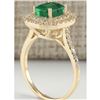 Image 3 : 2.33 CTW Natural Emerald And Diamond Ring In 14K Yellow Gold