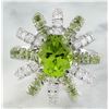 Image 1 : 4.80 CTW Peridot 18K White Gold Diamond Ring