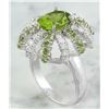 Image 3 : 4.80 CTW Peridot 18K White Gold Diamond Ring