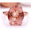 Image 1 : 6.25 CTW Natural Morganite 18K Solid Rose Gold Diamond Ring