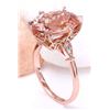 Image 4 : 6.25 CTW Natural Morganite 18K Solid Rose Gold Diamond Ring