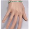 Image 3 : 10.17CTW Natural Colombian Emerald And Diamond Bracelet In 14K White Gold
