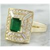 Image 2 : 2.40 CTW Emerald 14K Yellow Gold Diamond Ring