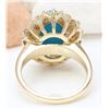 Image 3 : 3.88 CTW Natural Turquoise 18K Solid Yellow Gold Diamond Ring