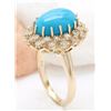 Image 4 : 3.88 CTW Natural Turquoise 18K Solid Yellow Gold Diamond Ring