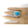 Image 5 : 3.88 CTW Natural Turquoise 18K Solid Yellow Gold Diamond Ring
