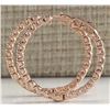 Image 2 : 2.20 CTW Natural Diamond Hoop Earrings 14K Solid Rose Gold
