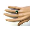 Image 4 : 3.03 CTW Natural Emerald And Diamond Ring In 14k White Gold