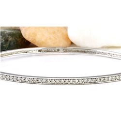 0.25 CTW Natural Diamond 14K Solid White Gold Bracelet