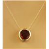 Image 1 : 1.50 CTW Garnet 18K Yellow Gold Necklace