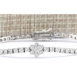 4.00 CTW Natural Diamond Bracelet In 18K Solid White Gold
