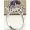 Image 3 : 5.20 CTW Natural Tanzanite Diamond Ring 14K Solid White Gold