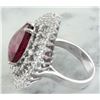 Image 4 : 10.30 CTW Rubelite 14K White Gold Diamond Ring