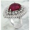 Image 5 : 10.30 CTW Rubelite 14K White Gold Diamond Ring