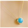 Image 2 : 1.50 CTW Turquoise 14K Yellow Gold Necklace