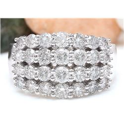 2.63 CTW Natural Diamond 18K Solid White Gold Ring