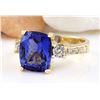 Image 2 : 5.65 CTW Natural Tanzanite 18K Solid Yellow Gold Diamond Ring