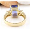 Image 3 : 5.65 CTW Natural Tanzanite 18K Solid Yellow Gold Diamond Ring