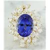 Image 1 : 10.75 CTW Tanzanite 18K Yellow Gold Diamond ring