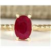 Image 1 : 0.80 CTW Natural Ruby Ring In 14k Yellow Gold