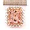 Image 1 : 7.92 CTW Natural Morganite And Diamond Ring In 18K Rose Gold