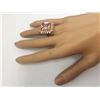 Image 4 : 7.92 CTW Natural Morganite And Diamond Ring In 18K Rose Gold
