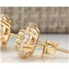 Image 2 : 2.45 CTW Natural Diamond Earrings 14k Solid Yellow Gold