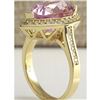Image 3 : 8.71 CTW Natural Pink Kunzite And Diamond Ring In 18K Yellow Gold