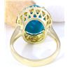Image 3 : 6.34 CTW Natural Turquoise 14K Solid Yellow Gold Diamond Ring
