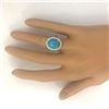 Image 5 : 6.34 CTW Natural Turquoise 14K Solid Yellow Gold Diamond Ring