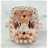 Image 1 : 14.90 CTW Morganite 18K Rose Gold Diamond Ring