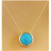 Image 1 : 1.50 CTW Turquoise 18K Yellow Gold Necklace