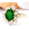 Image 2 : 2.54 CTW Natural Emerald 18K Solid Yellow Gold Diamond Ring
