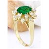 Image 3 : 2.54 CTW Natural Emerald 18K Solid Yellow Gold Diamond Ring