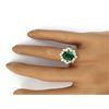 Image 4 : 2.54 CTW Natural Emerald 18K Solid Yellow Gold Diamond Ring