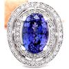 Image 1 : 10.31 CTW Natural Tanzanite 14K Solid White Gold Diamond Ring