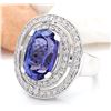 Image 2 : 10.31 CTW Natural Tanzanite 14K Solid White Gold Diamond Ring