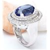 Image 4 : 10.31 CTW Natural Tanzanite 14K Solid White Gold Diamond Ring