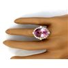 Image 5 : 14.90 CTW Natural Kunzite 18K Solid Yellow Gold Diamond Ring
