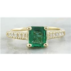 1.63 CTW Emerald 14K Yellow Gold Diamond Ring