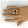 Image 5 : 31.08 CTW Natural Citrine 18K Solid White Gold Diamond Ring