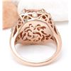Image 3 : 6.34 CTW Natural Morganite 14K Solid Rose Gold Diamond Ring